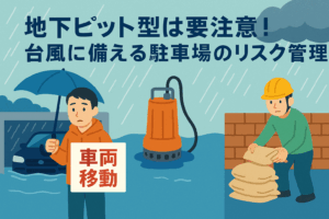 地下ピット型は要注意！台風に備える駐車場のリスク管理