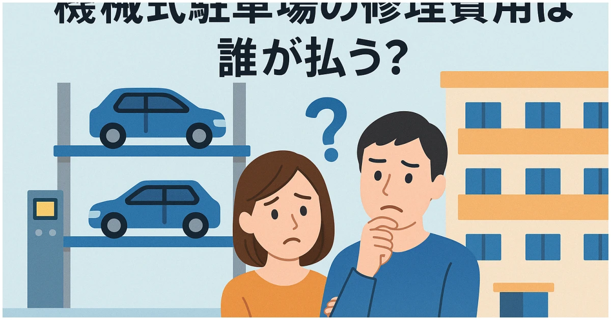 機械式駐車場の修理費用負担を示すイメージ画像