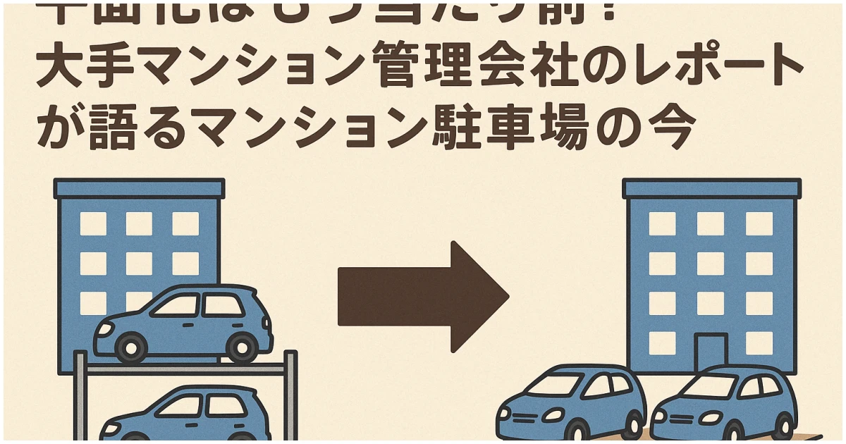マンションの機械式駐車場の平面化動向を示すイメージ画像